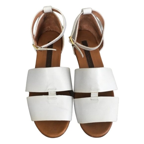 Handmade White Ankle Strap Summer Sandals - Picture 2 of 8